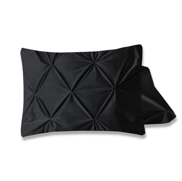 Velvet Pintuck 2pack kussenslopen Zwart 60 x 70