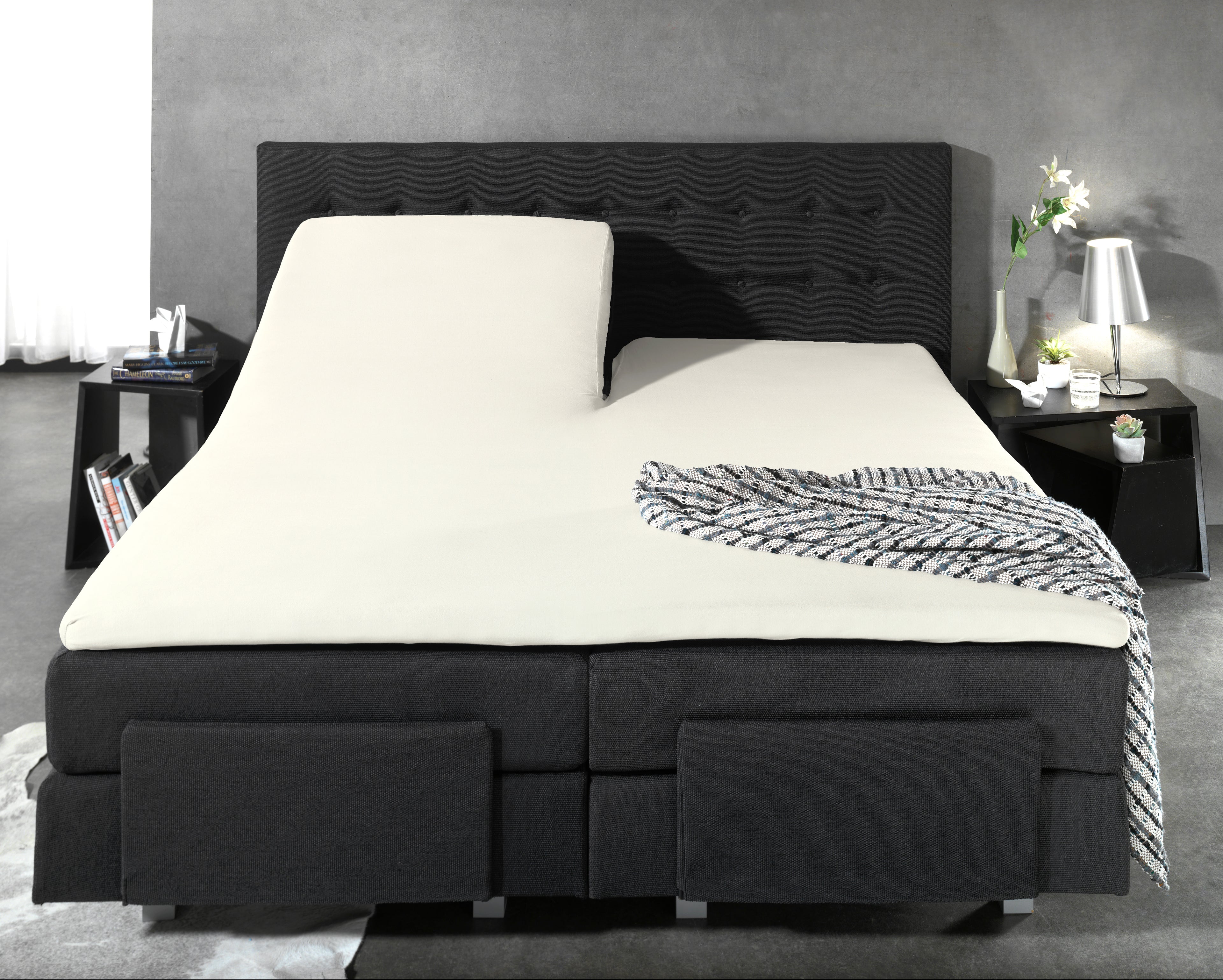 Splittopper Katoen Hoeslaken Creme