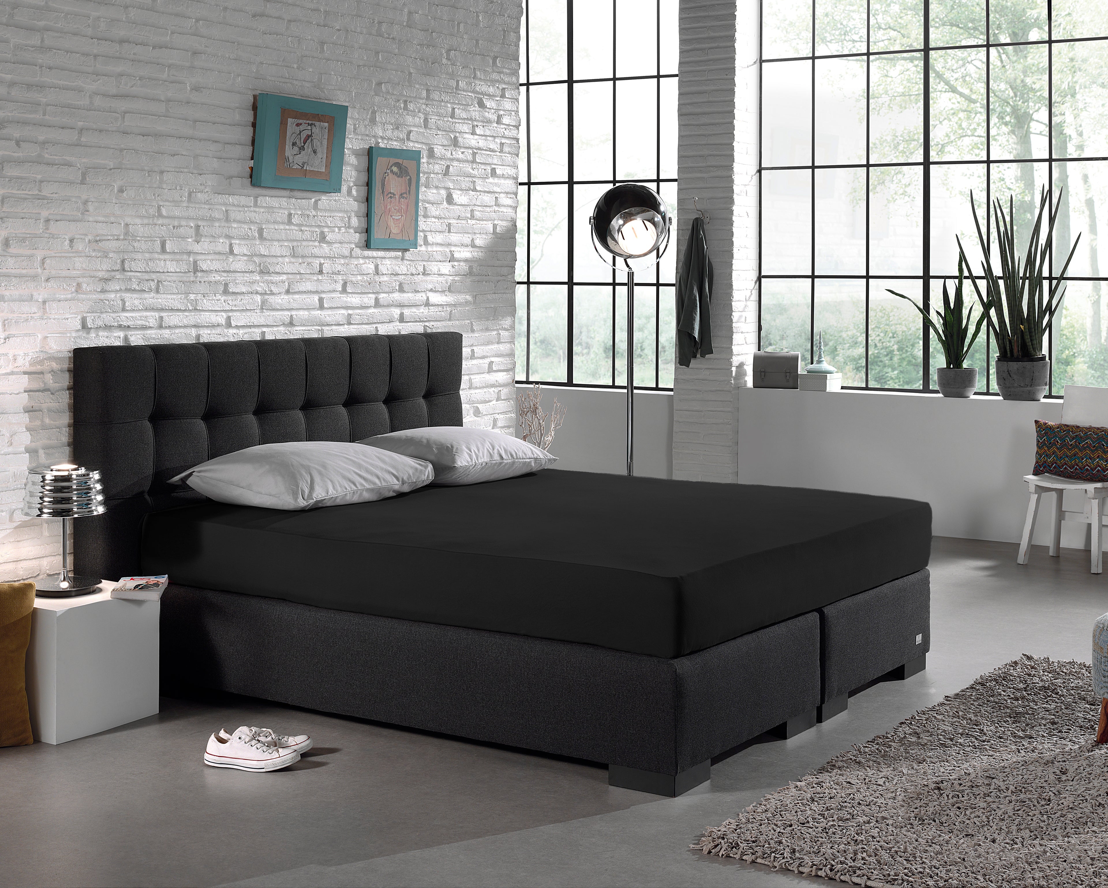 Jersey 135 gr. Hoeslaken Zwart