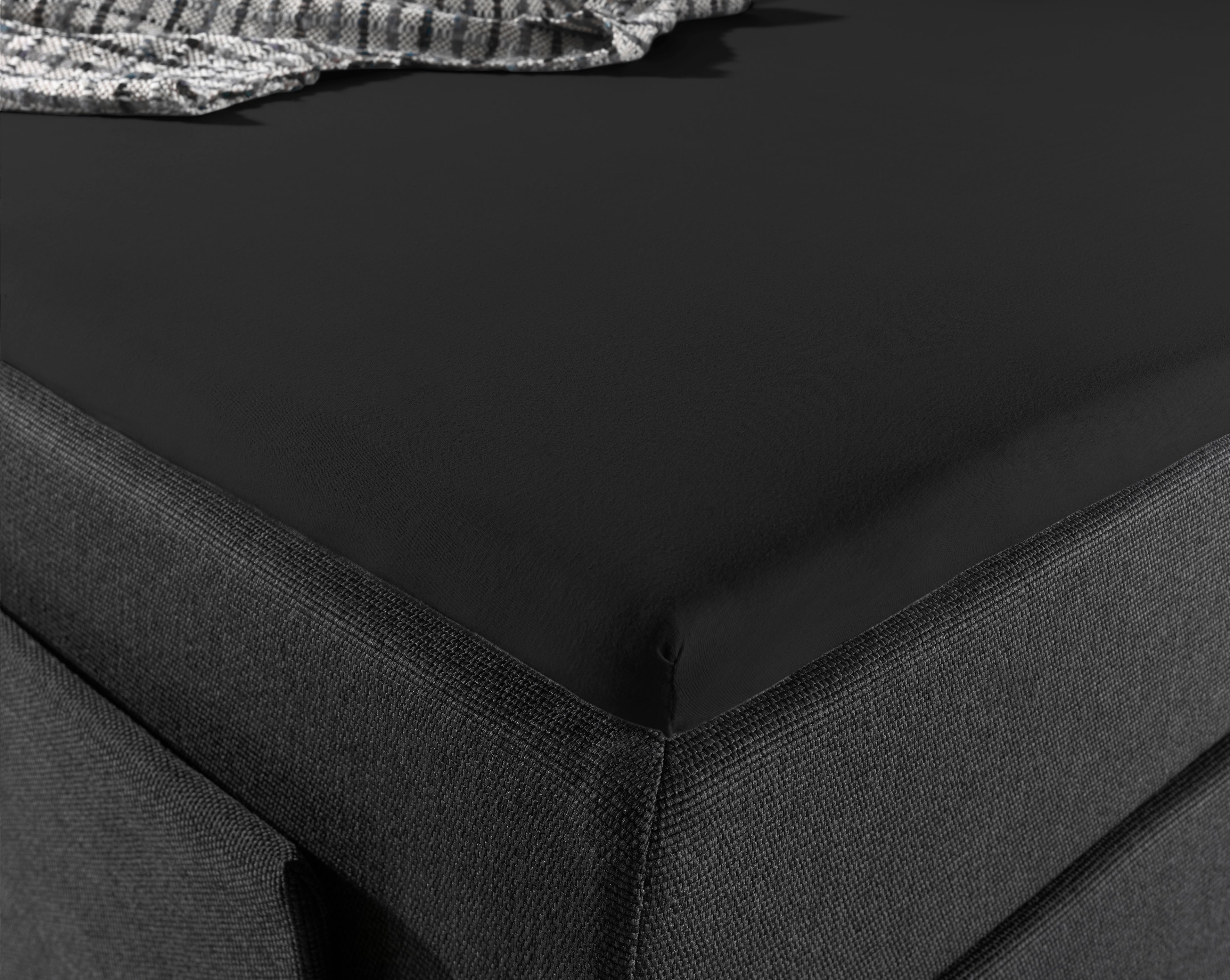 Jersey Topper Hoeslaken Zwart