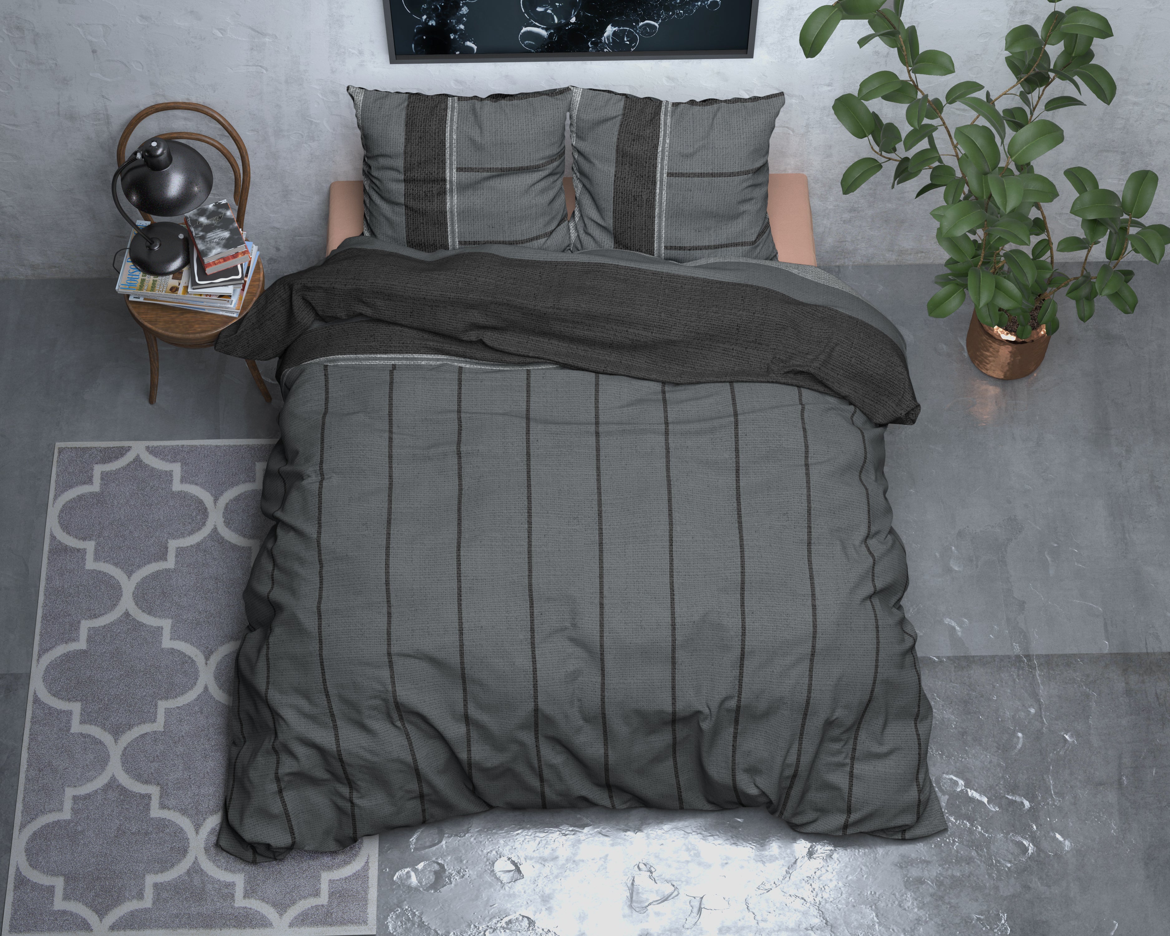 Flanel Kees Antraciet