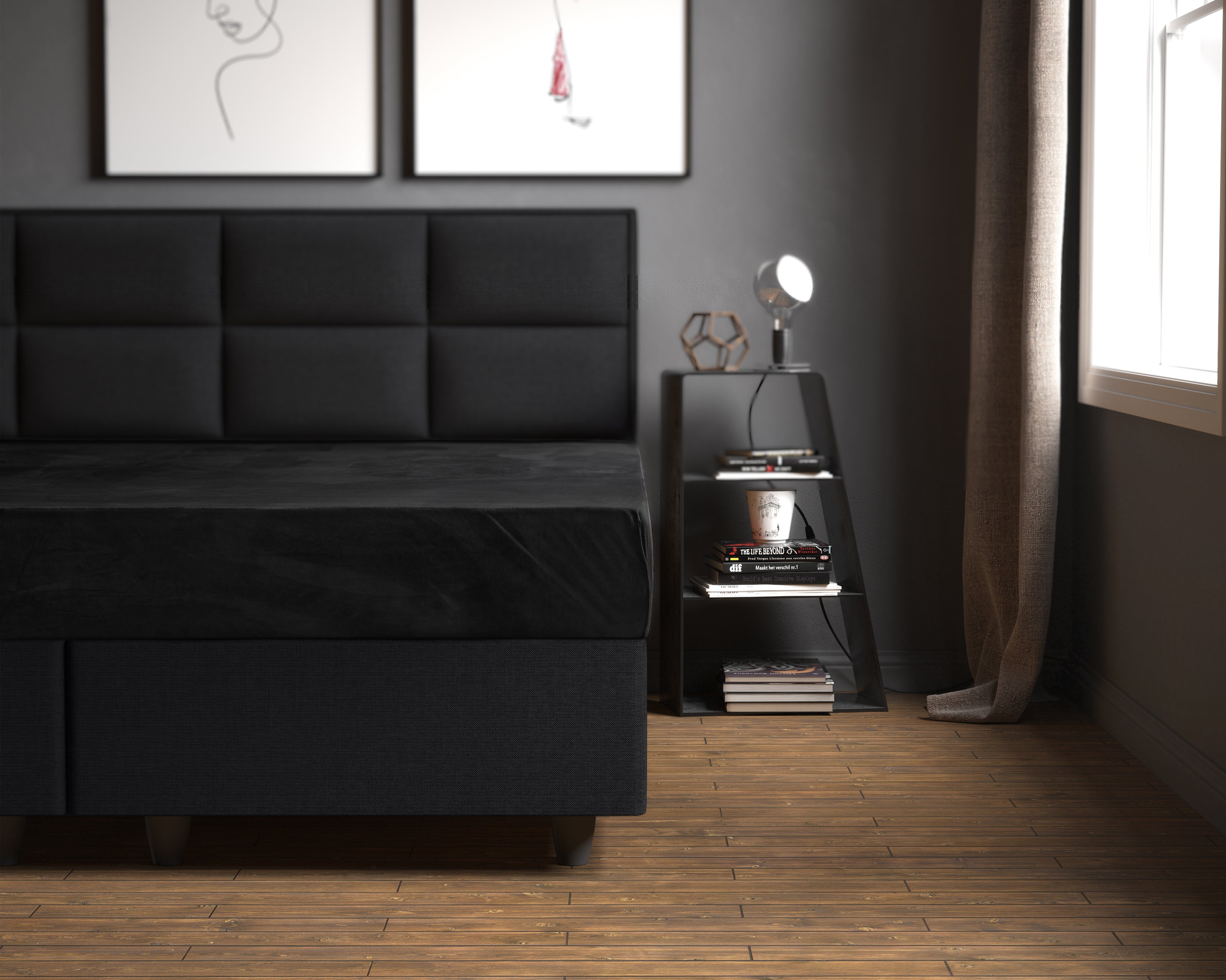 Velvet Hoeslaken Zwart