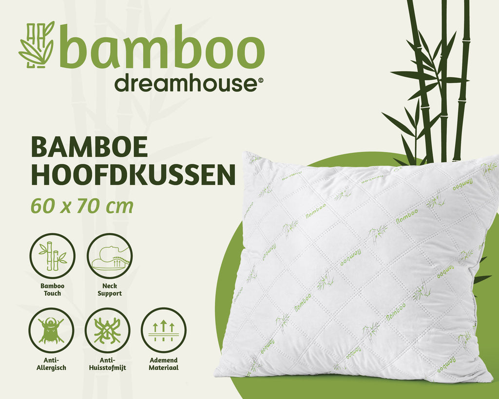 Bamboe Hoofdkussen Wit 60 x 70