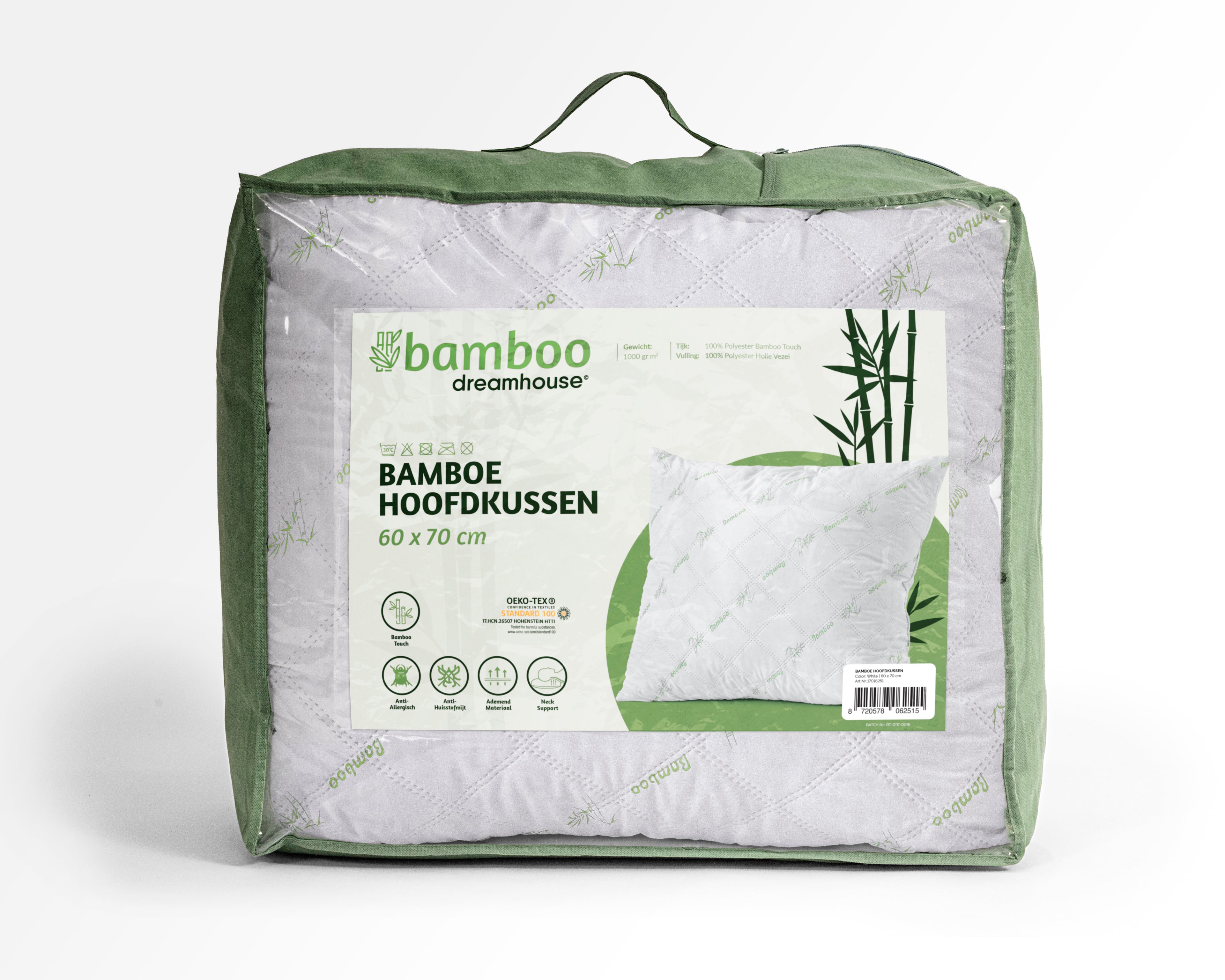 Bamboe Hoofdkussen Wit 60 x 70