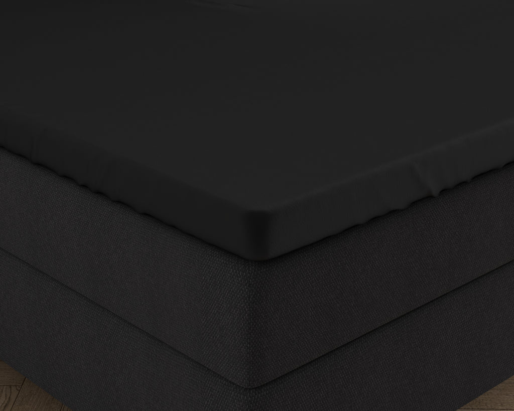 Dubbel Jersey 220 gr. Splittopper Hoeslaken Zwart