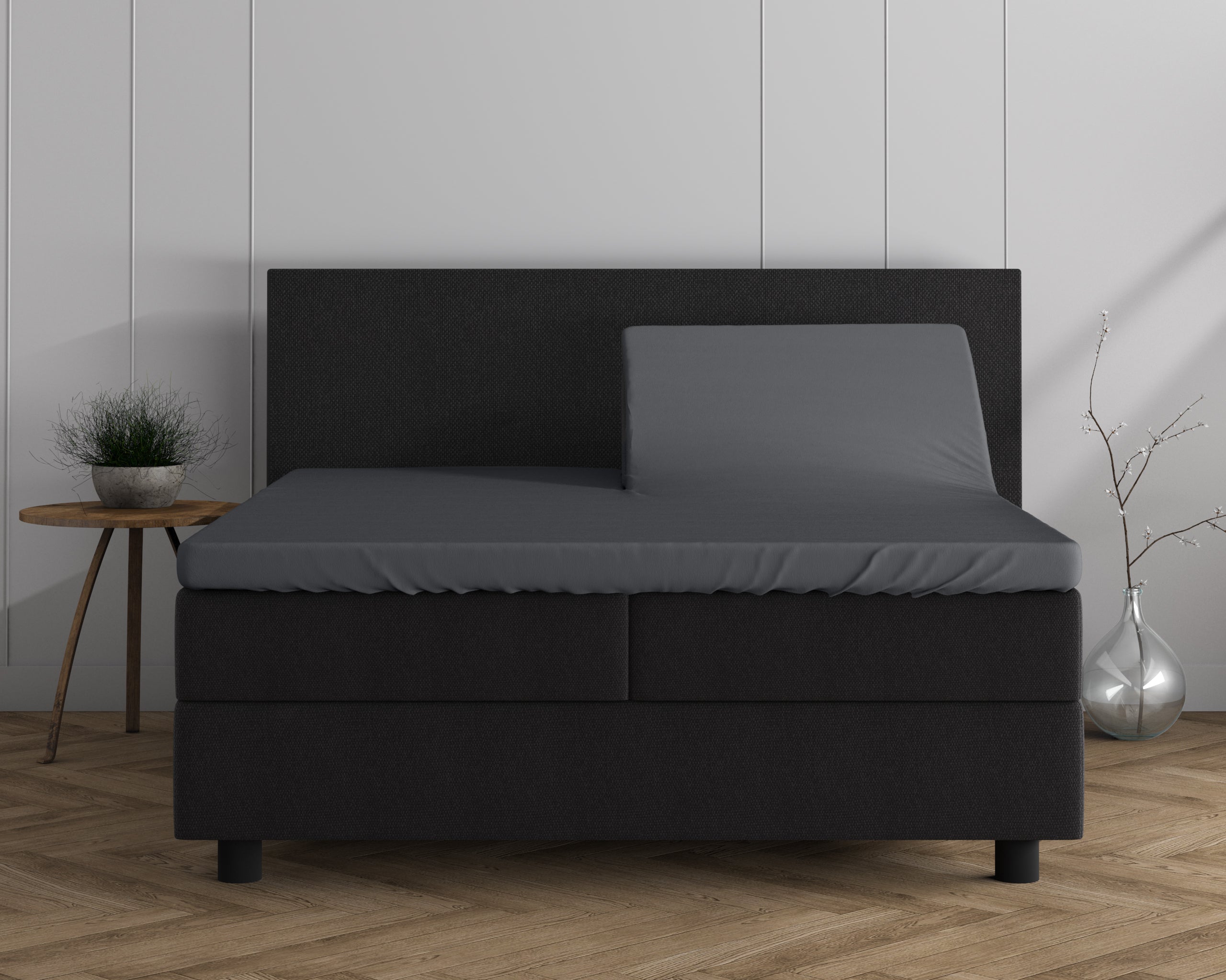 Dubbel Jersey 220 gr. Splittopper hoeslaken Antraciet
