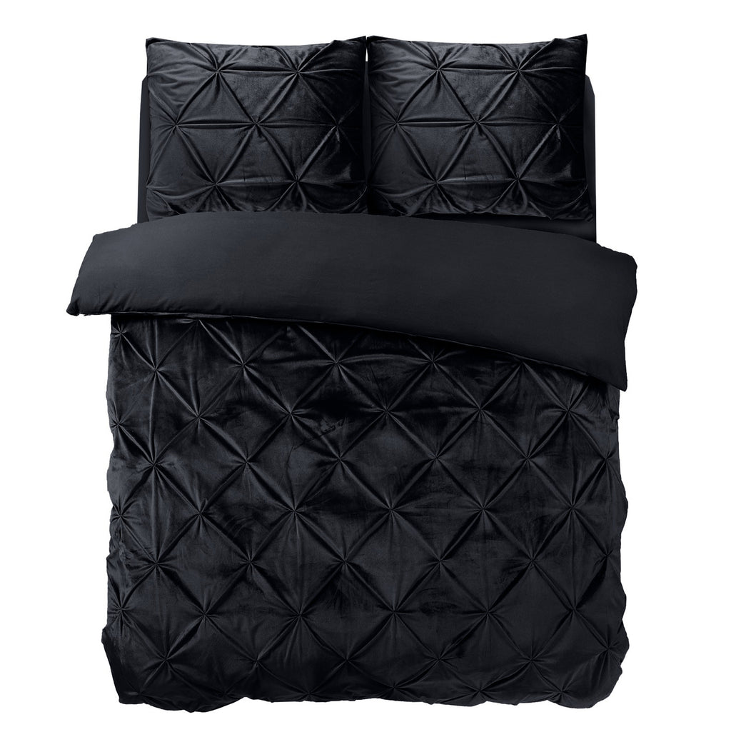 Velvet Pintuck Zwart
