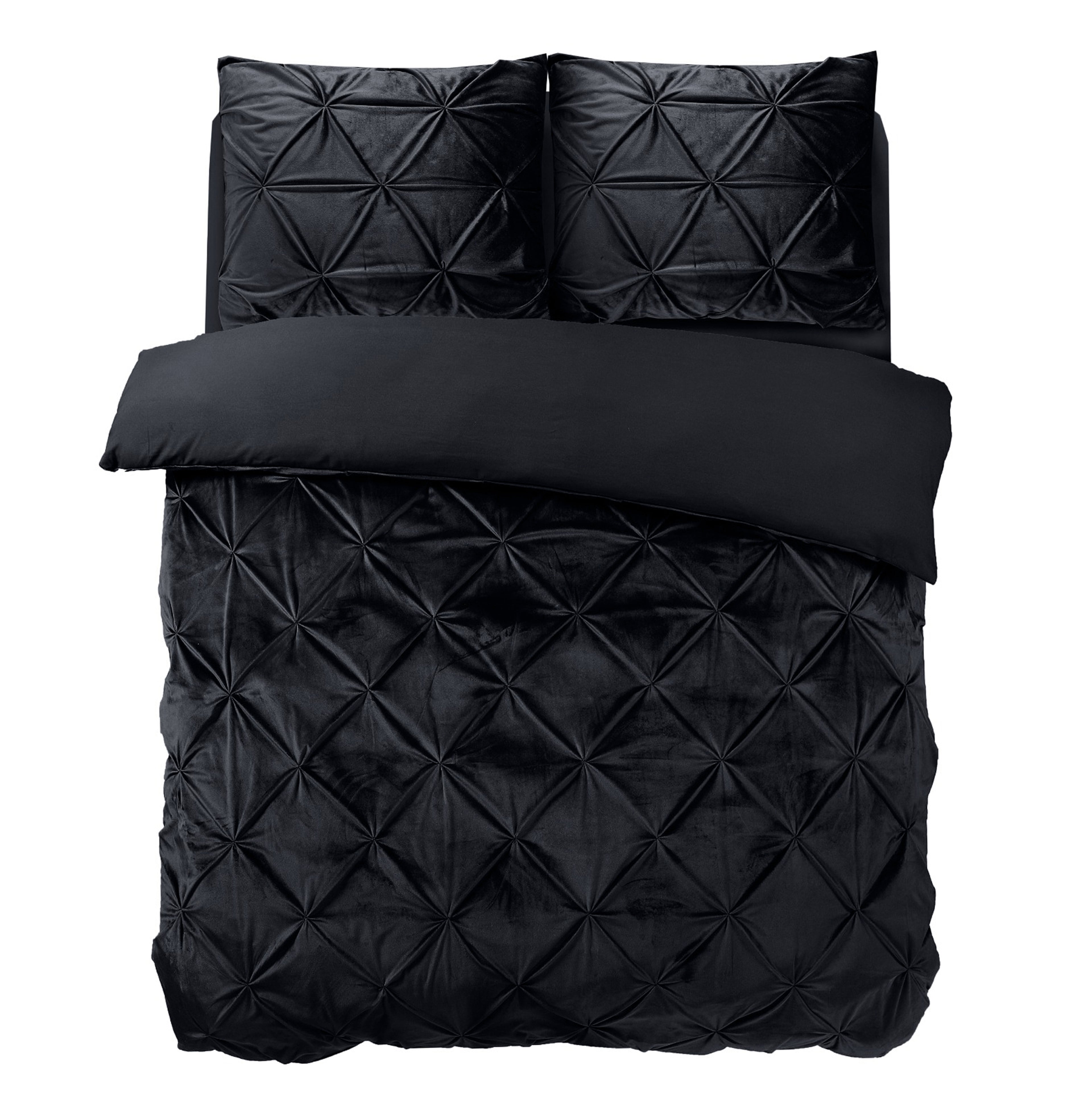 Velvet Pintuck Zwart