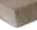 Velvet hoeslaken Taupe/Grijs