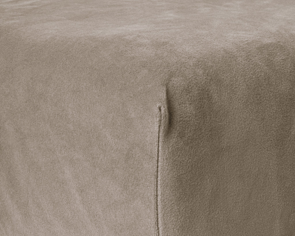Velvet hoeslaken Taupe/Grijs