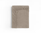 Velvet hoeslaken Taupe/Grijs