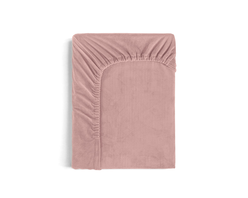 Velvet hoeslaken Oud Roze