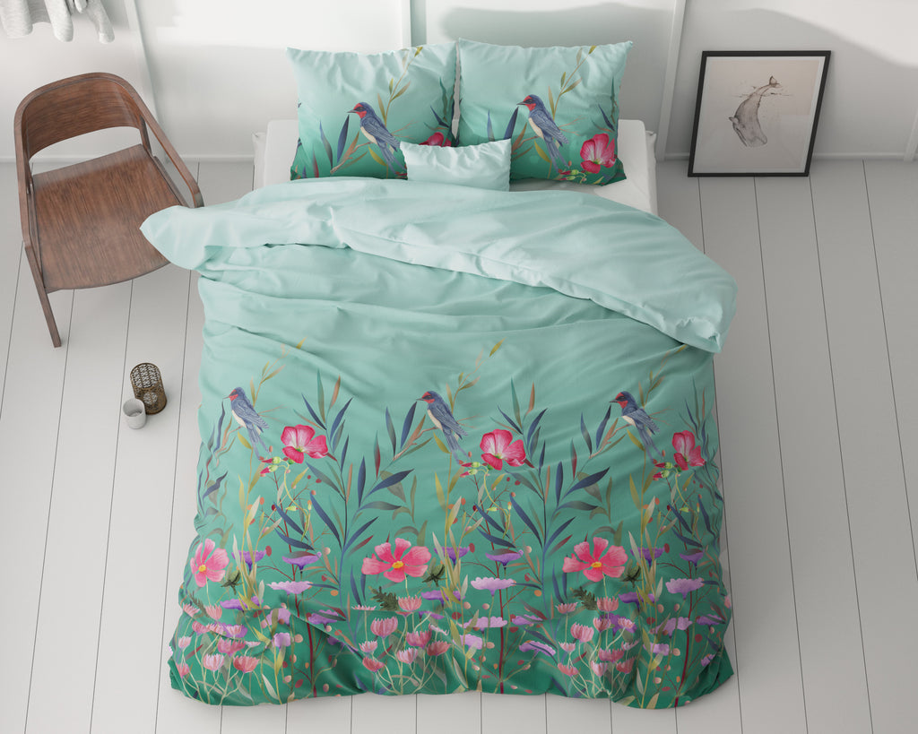 Flower & Birds Turquoise