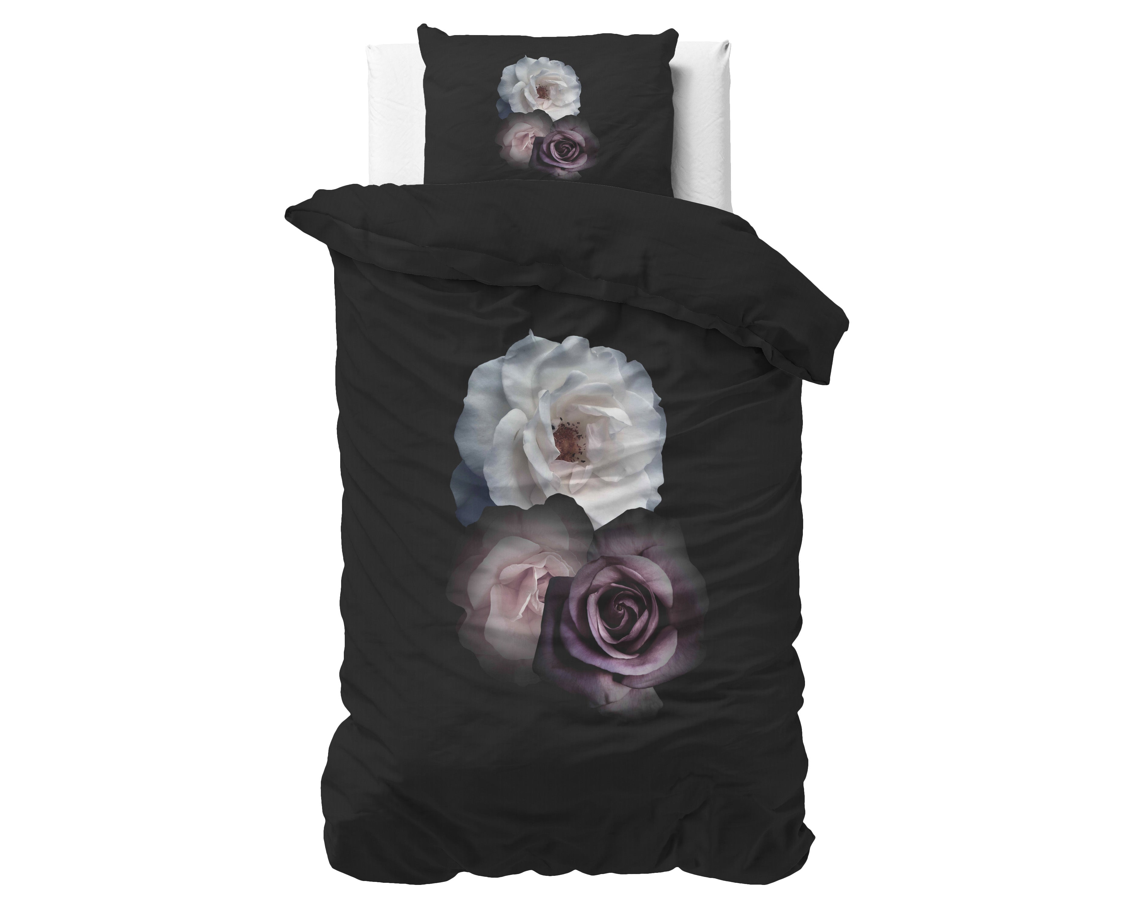 Deep Flowers Zwart