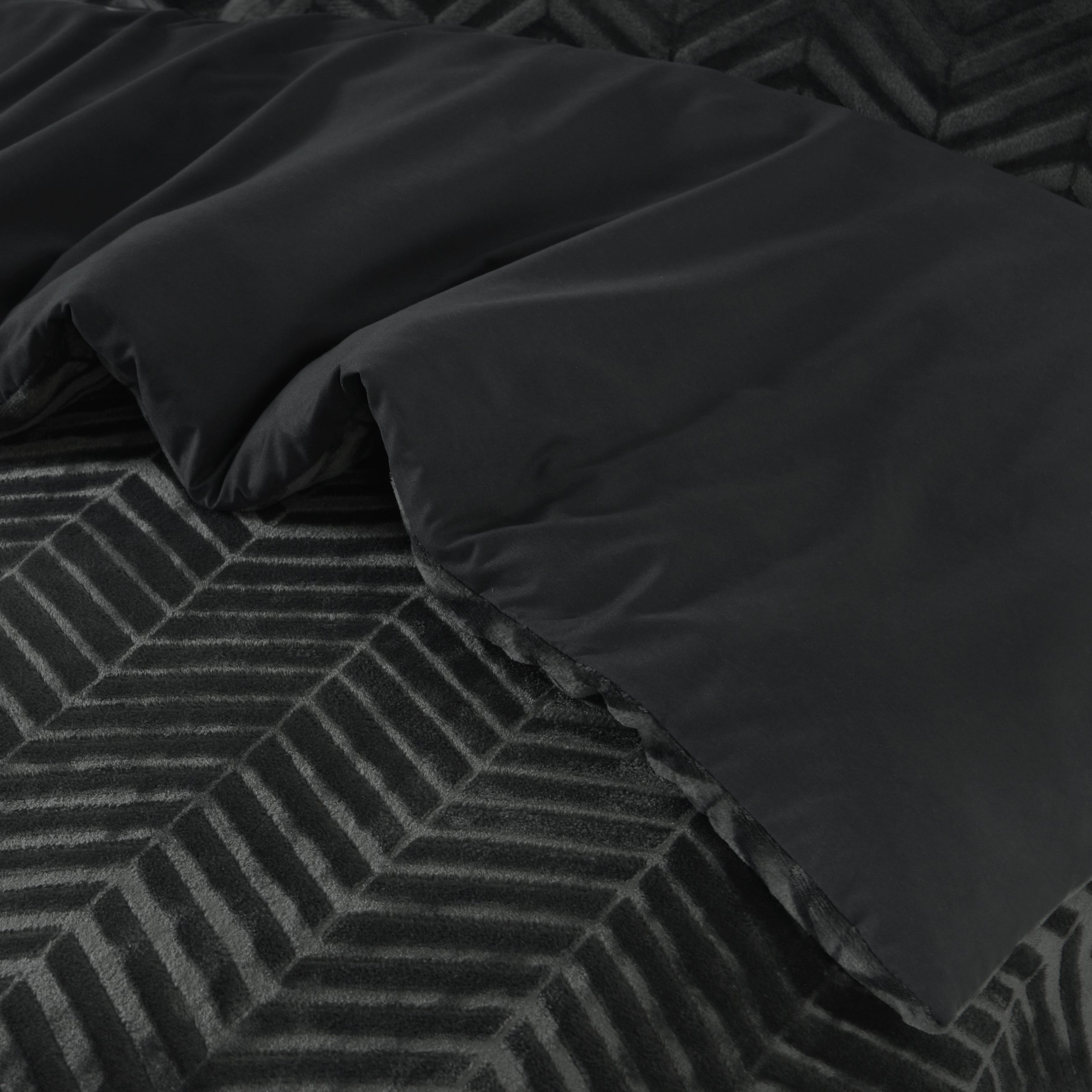 Chevron Teddy Antraciet