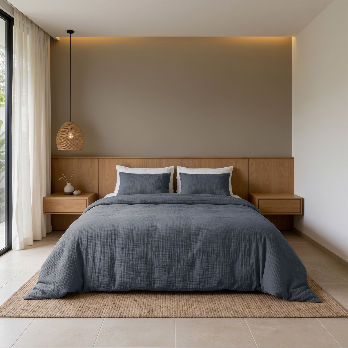 Mousseline Midnight Blauw