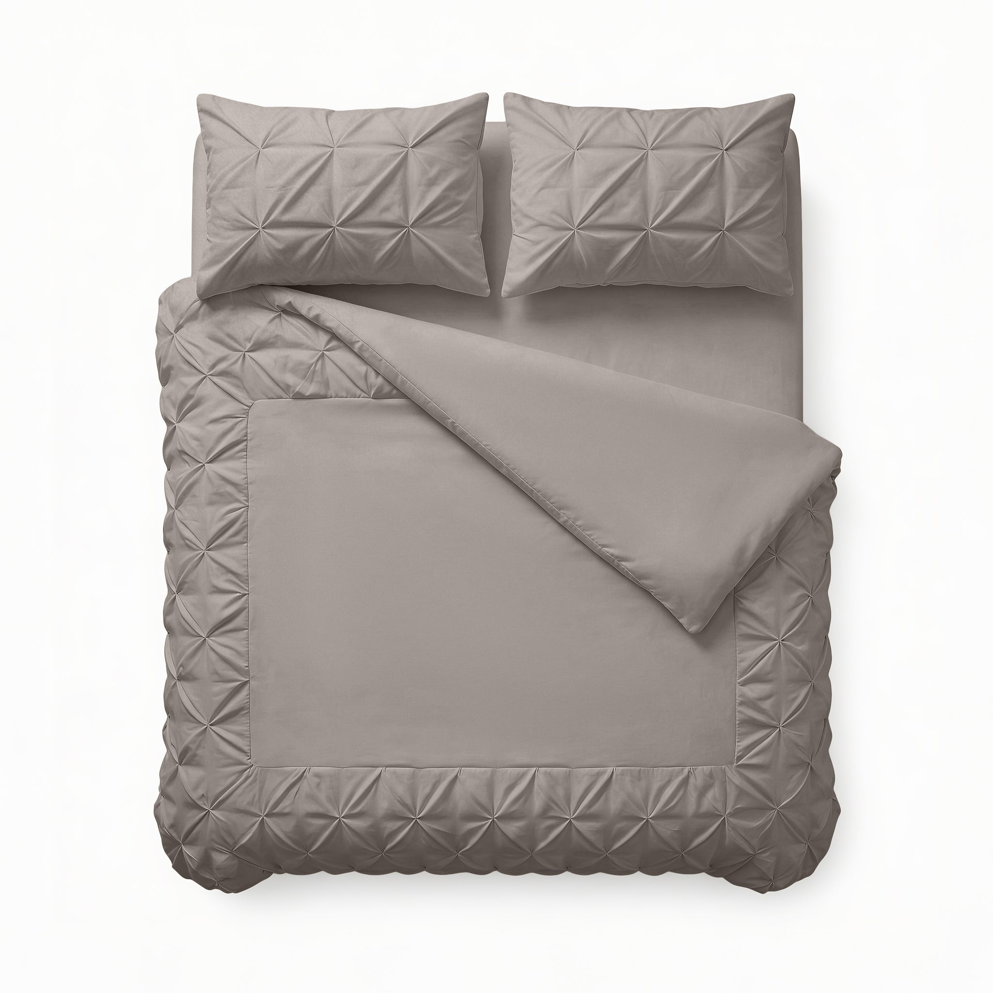 Border Pintuck Taupe/Grijs