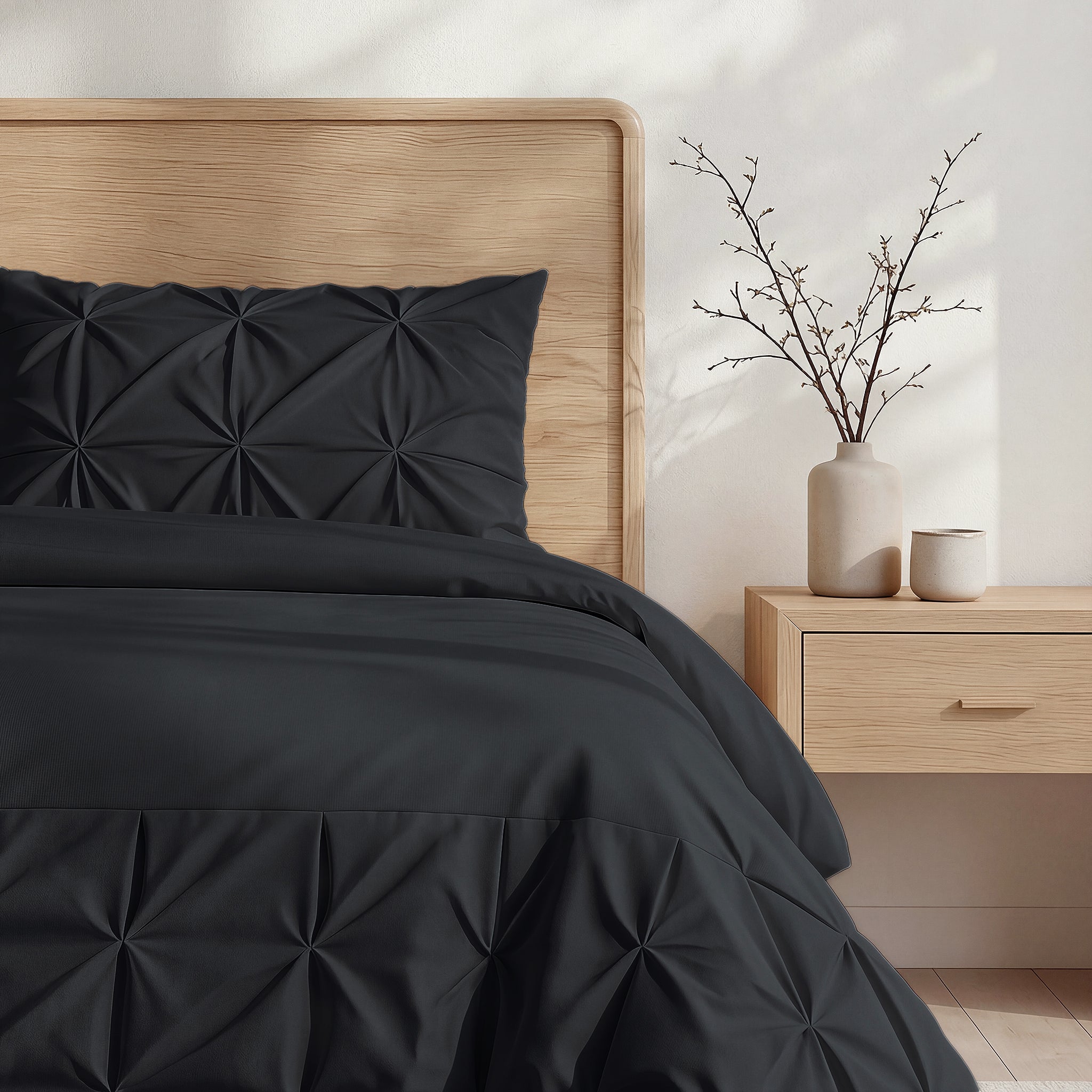 Border Pintuck Zwart