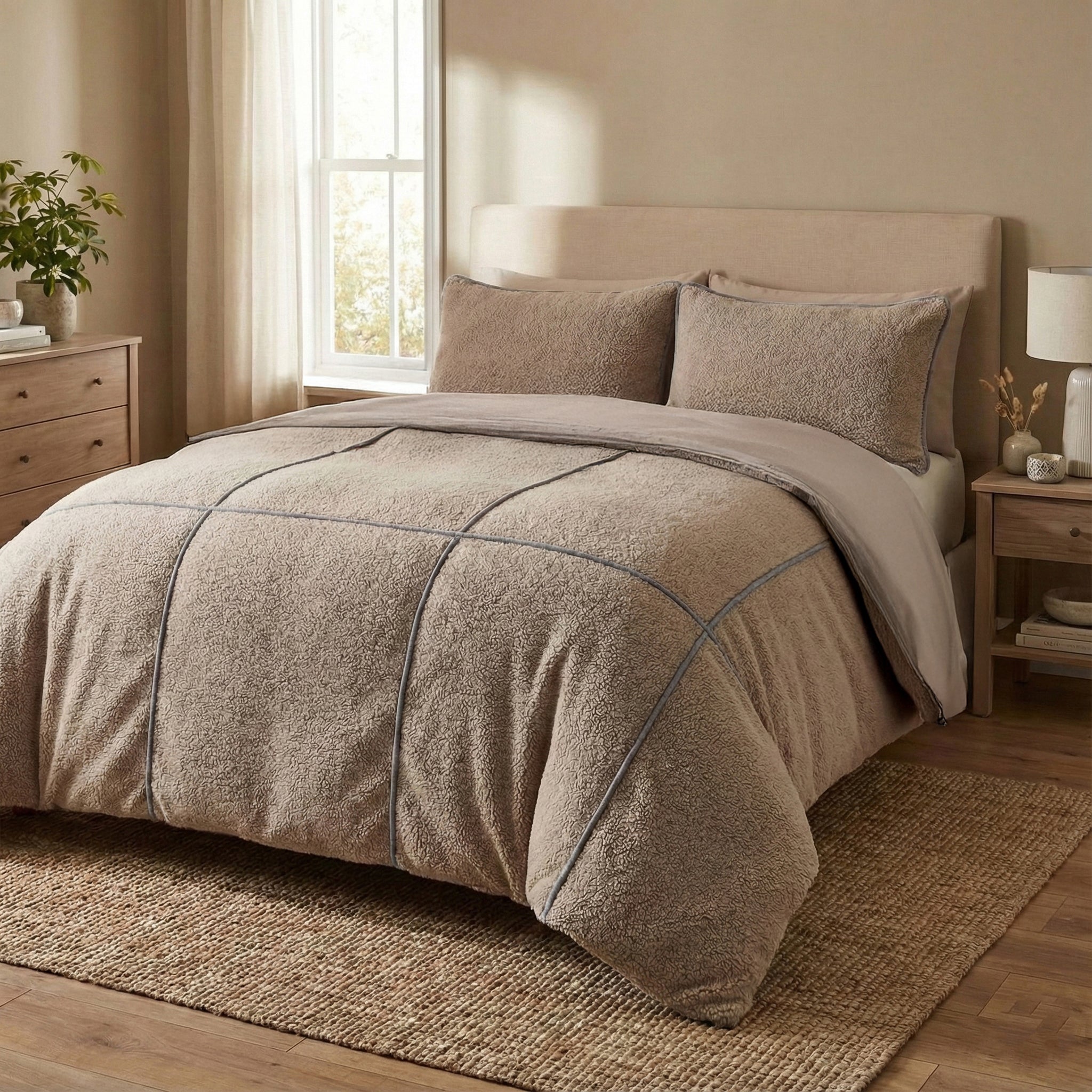 Teddy Trim Donker Taupe