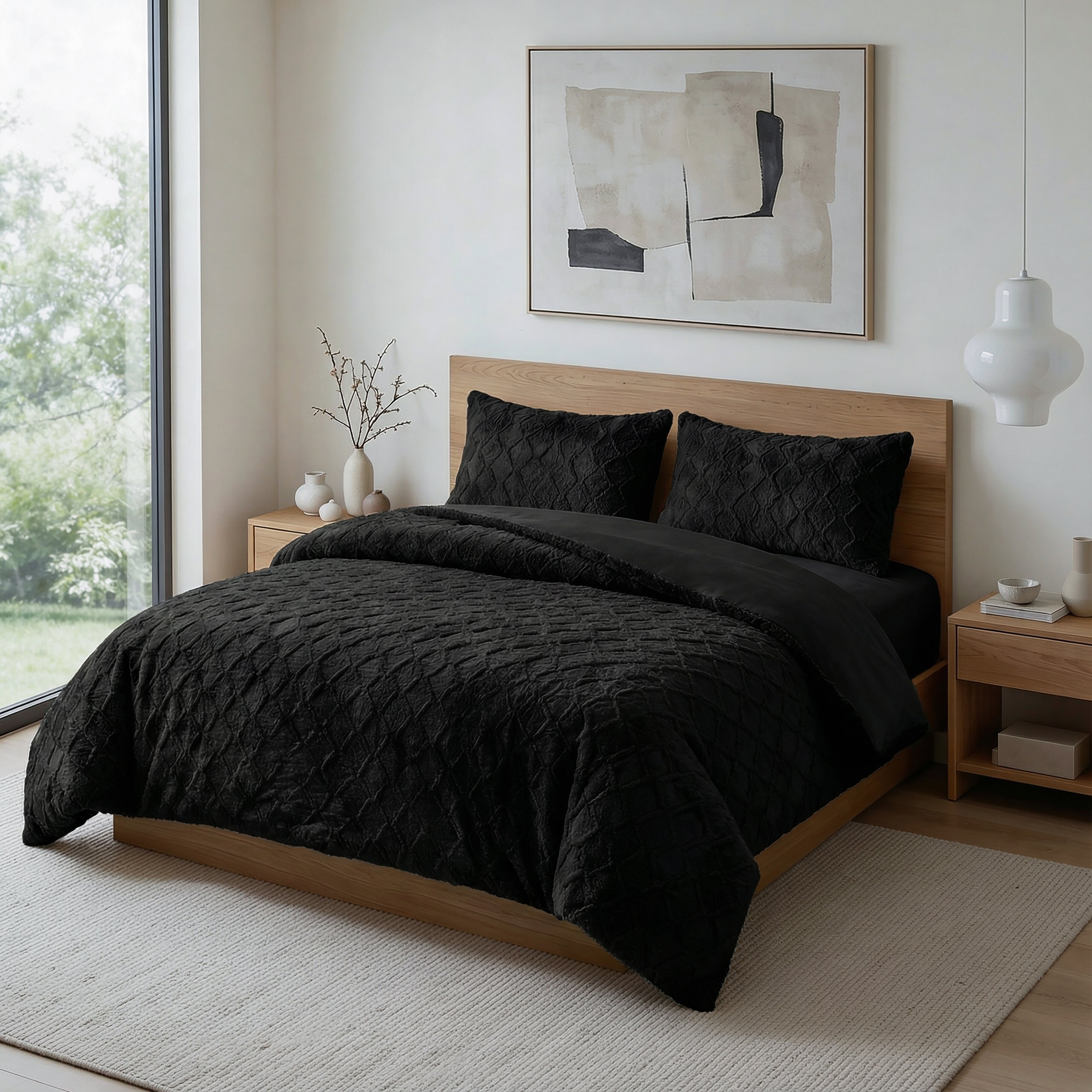Faux Fur Syon Zwart