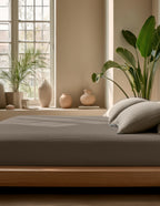 Mousseline Hoeslaken Taupe